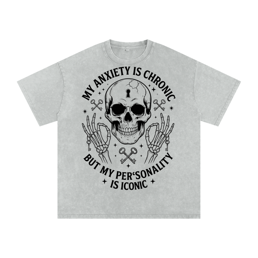 Snow Washed Oversized Cotton T-Shirt