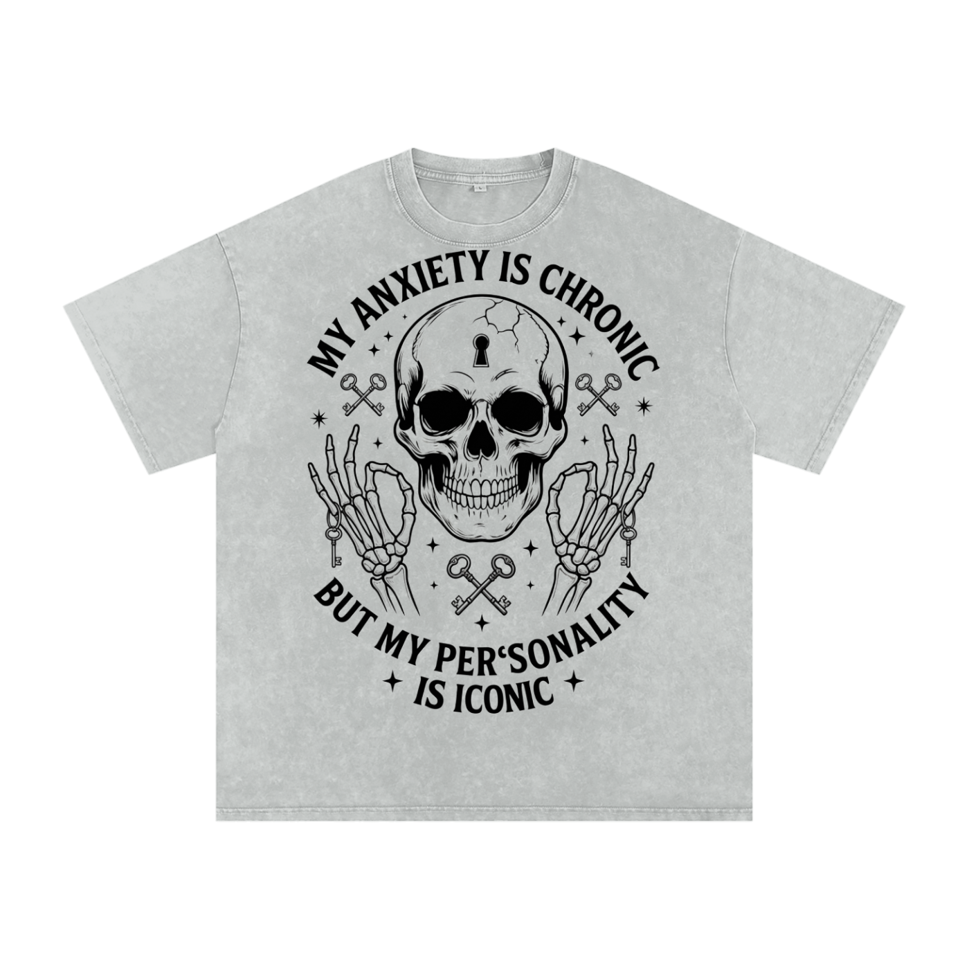 Snow Washed Oversized Cotton T-Shirt